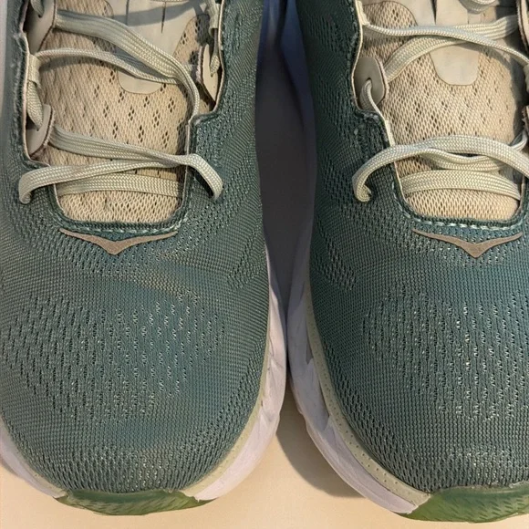 Hoka Women's Aqua and White Athletic Shoes - Picture 5 of 9